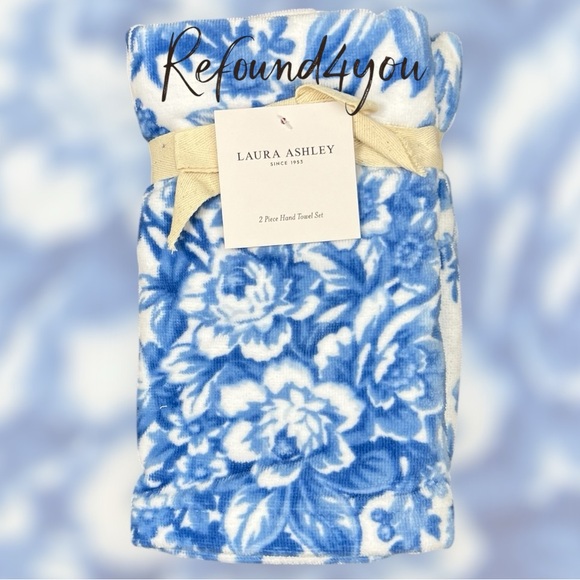 Laura Ashley Other - Laura Ashley - ‘Blue Floral’  Hand Towels (2). NWT